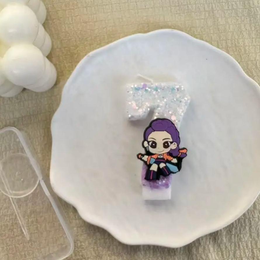 Kpop Monster Hunting Theme Creative Accessories 1-9 Birthday Candles, DIY Creative Birthday Candles for Children's Birthday Part