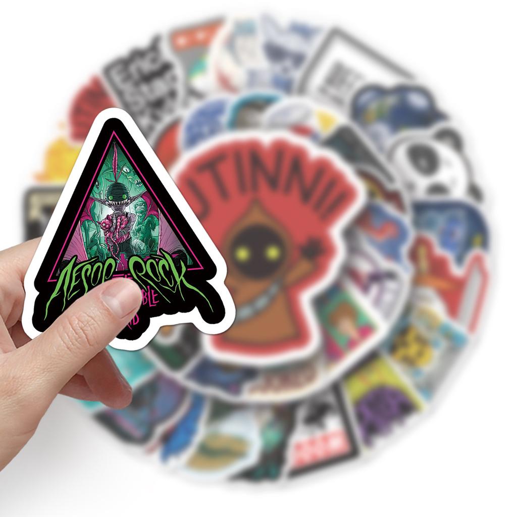 50 Ins Style Suitcase Cartoon European and American Graffiti Notepad Waterproof Travel Box Scooter Sticker