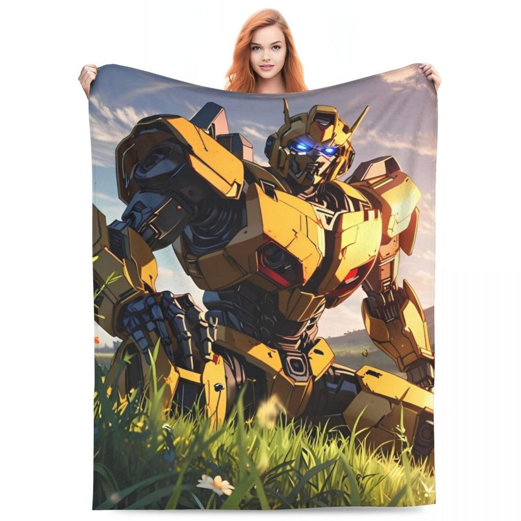 Cartoon Transformers Autobots Throw Blanket Flannel Bedspread For Couch Chair Sofa Bed Novelty Sofa Bed Cover