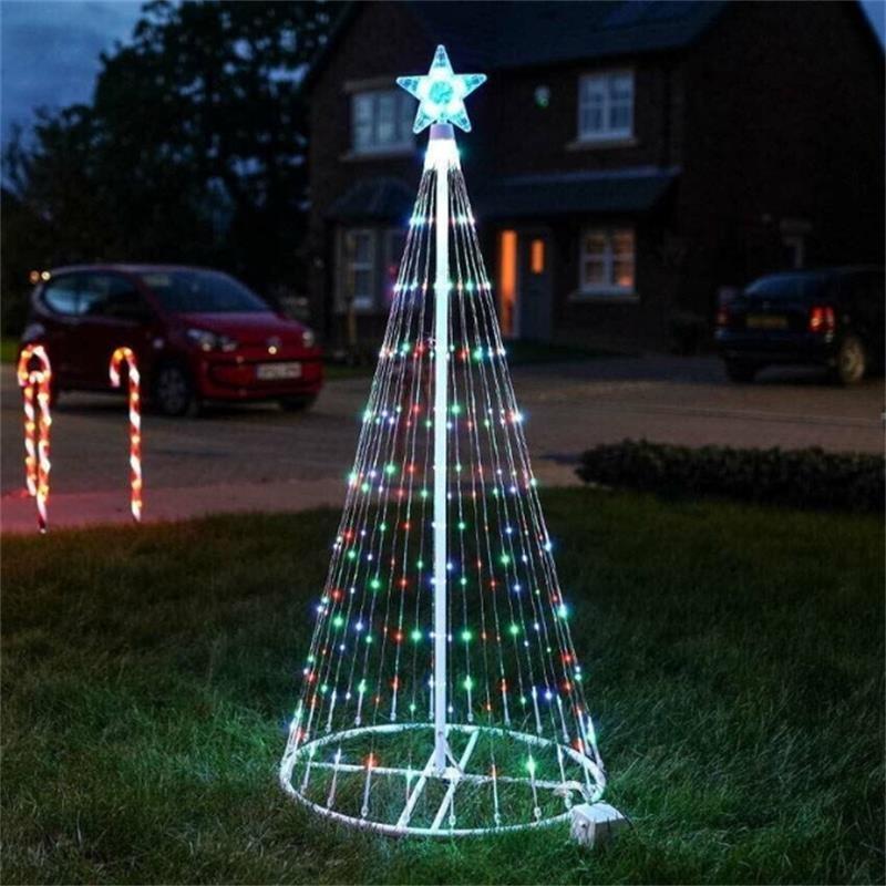 LED Christmas Tree Lightshow String Waterfall Star Lights Outdoor Colourful Multicolor For Garden Yards Wedding Party EU Plug