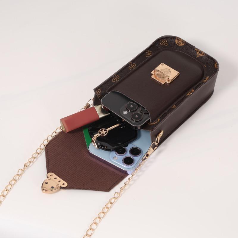 Printed Phone Crossbody Bag Versatile Women's Chain Strap Purse