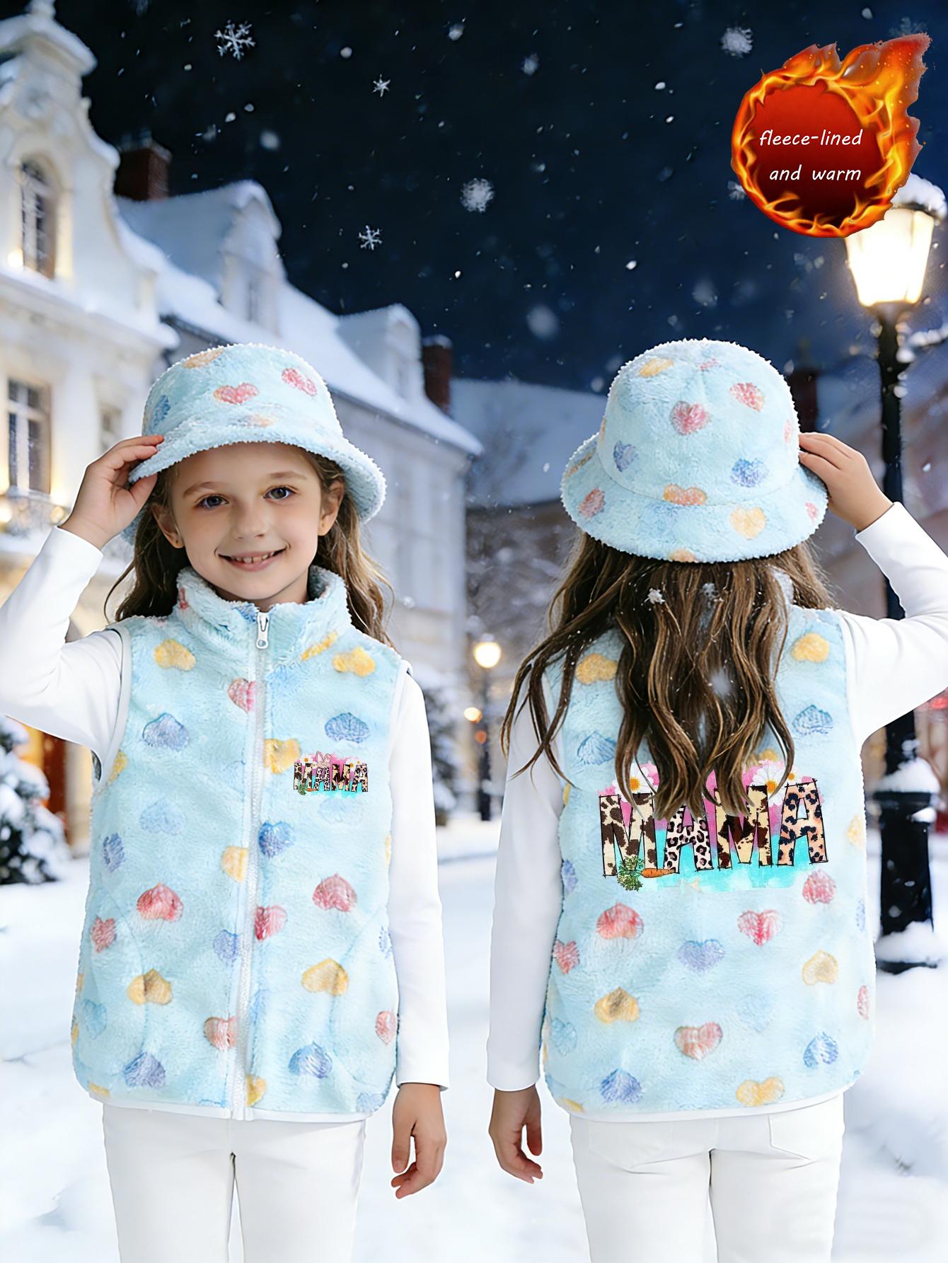 Girls  Blue Flannel Vest, Zeyang Apparel Sleeveless Outerwear 1-2Years,3-4Years,4-5Years,5-6Years,7-8Years синий