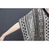 Big Size Women's Summer New Cotton and Linen Retro Colour Blocking Long Dress Large Pockets V-neck Long Gown Women's Dresses