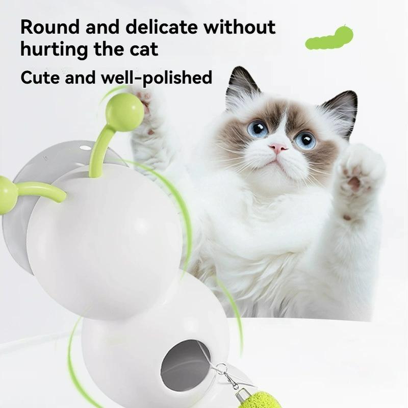 Electric cat teasing toy in the shape of a caterpillar, smart self-entertaining and boredom-relieving gadget, cat teasing stick