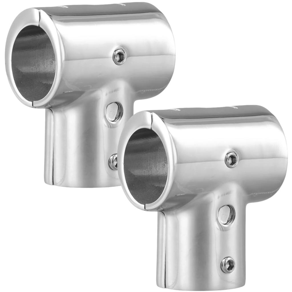 Rubonarie Stainless Steel Joint Pipe Fork for Awnings and Tents, 2 Pieces (Silver, 22mm)