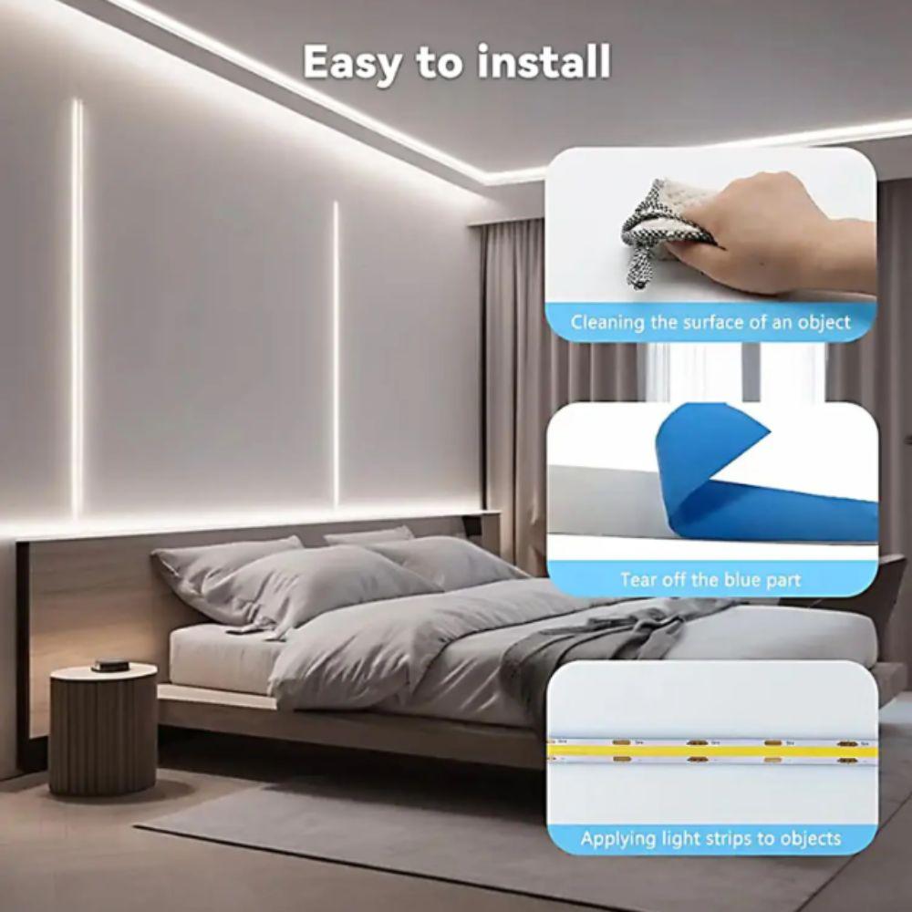 DC 5V LED Under Cabinet Light USB Powered Dimmable Control LED Strip Light 60LEDs/m Flexible Tape Smart Dimmer Under Cabinet