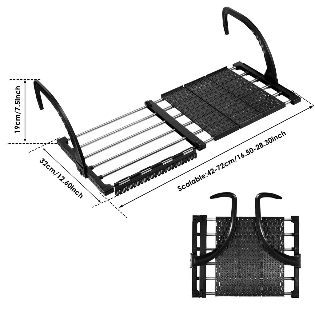 Foldable Balcony Radiator Drying Rack Extendable Stainless Steel Drying Clothes Airer Shoe Rack Window Towel Storage Portable