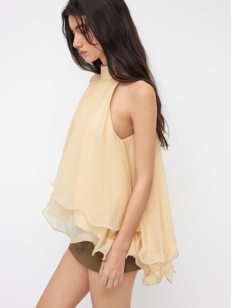 Elegant European & American Sleeveless Halter Off-Shoulder Top for Girls