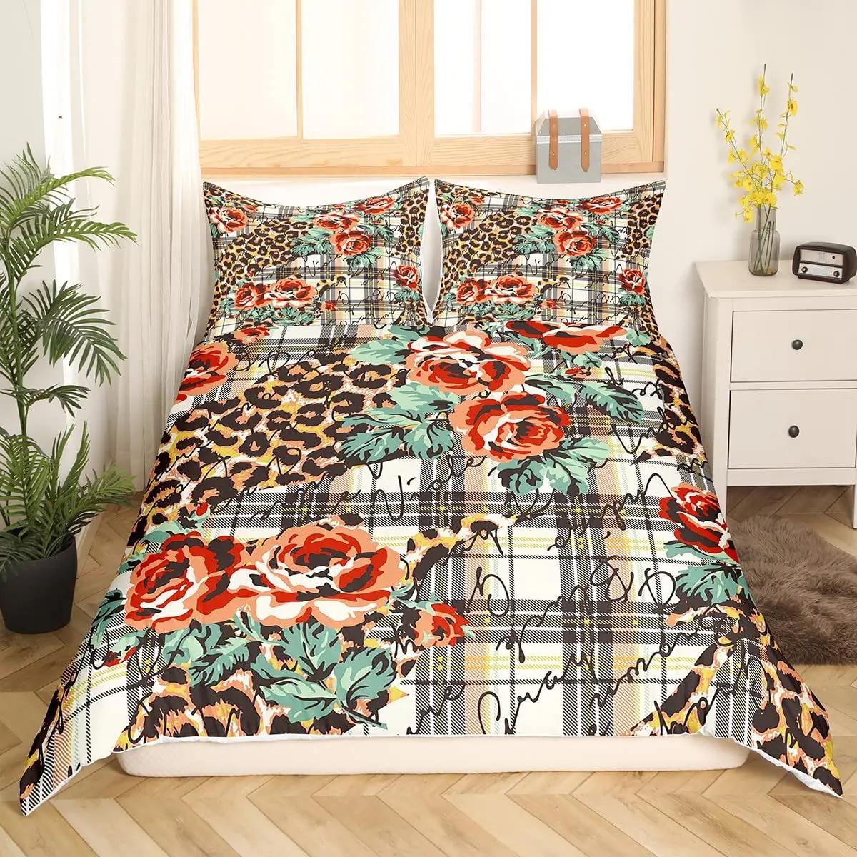 

Wild Chetah King Quen Soft Duvet Cover Lovely Litle Leopard Beding Set Animal Skin Patern Comfortable Quilt Cover Polyester Warm Comforter Cover 100*200cm Single