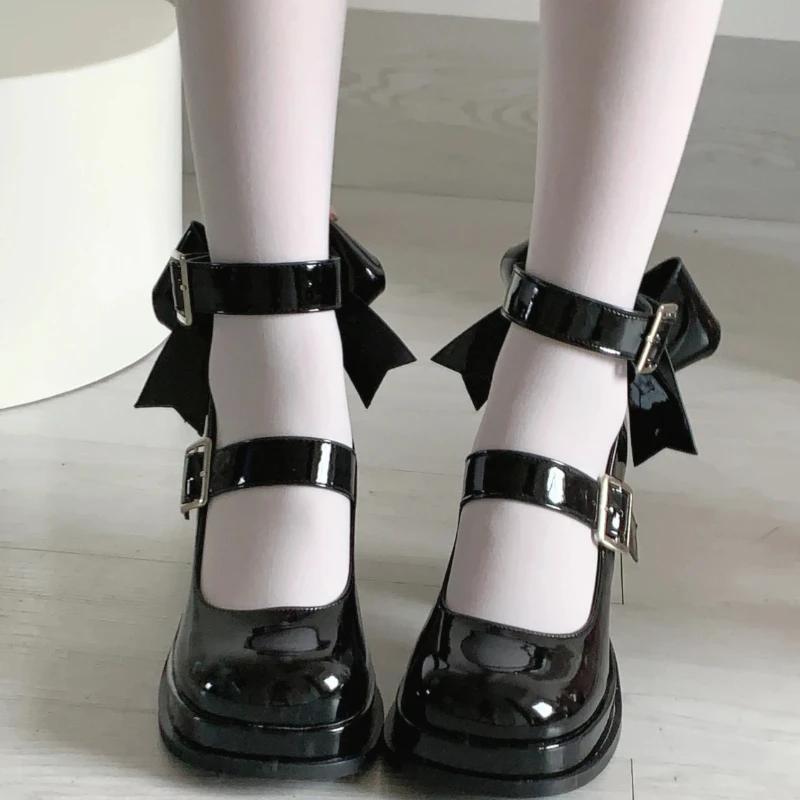 New Bow Mary Jane High Heels Cute and Comfy Women's Pumps with Bow Tie for Casual  Italian Shoes and Bags Matching Set