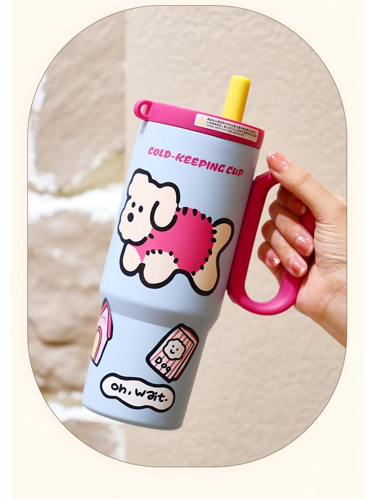 Giant Insulated 316 Stainless Steel Cup for Girls with Handle, High Appearance, Ice Buster, Car Portable.