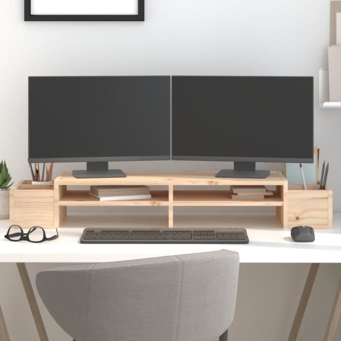 VidaXL Monitor Stand 100x27,5x15 Cm Solid Pine Wood 813969