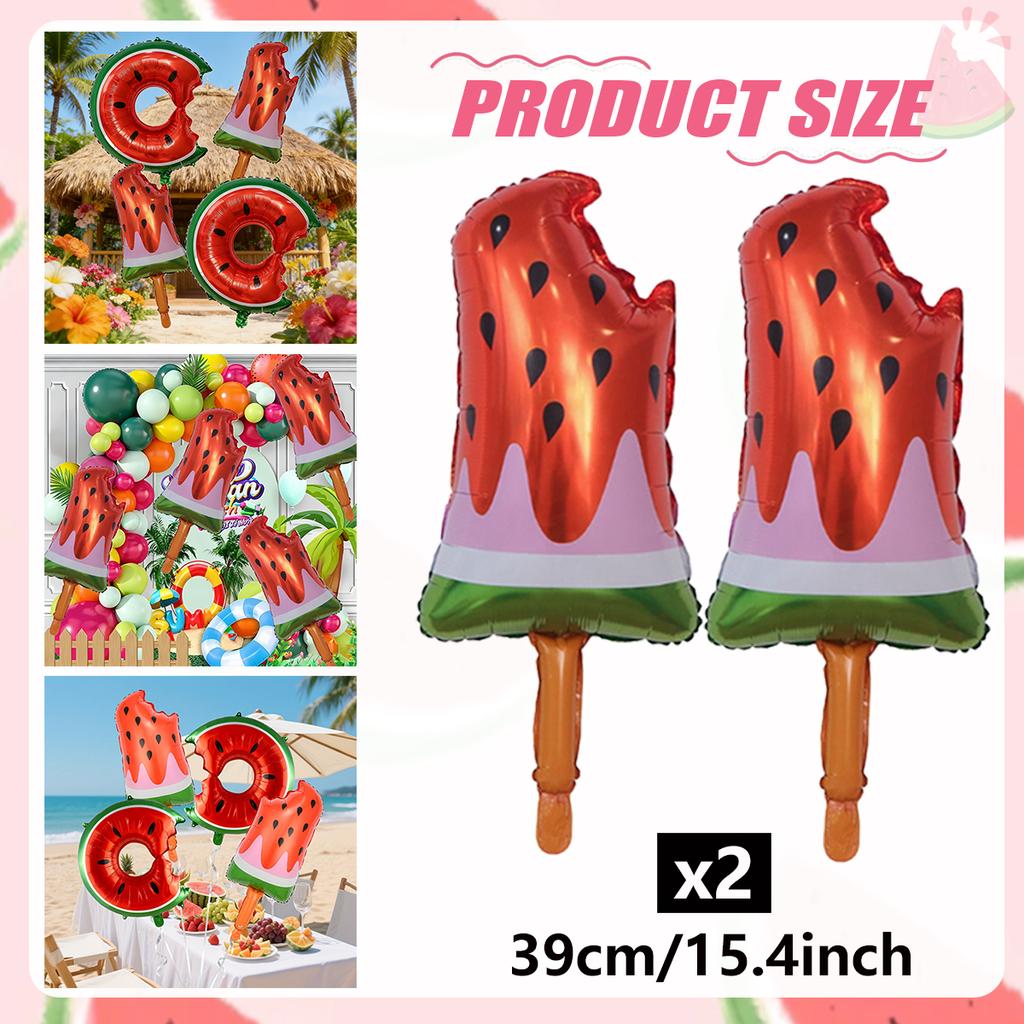 2/4pcs Summer Fruit Watermelon Ice Cream Balloon Set Hawaii Party Decoration Birthday Party Photo Props