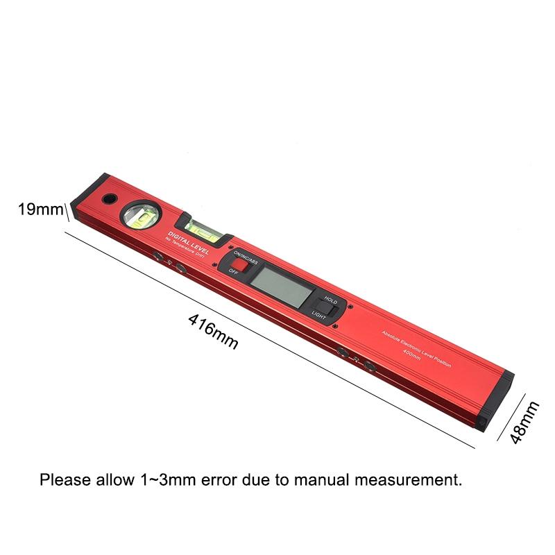400mm Digitaler Winkelmesser Winkelmesser elektronisches Wasserwaage 360 Neigungsmesser mit Magneten Winkel Neigungswinkelmesser Lineal