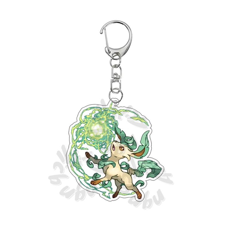 Cartoon MEW  Eevee POCKET Acrylic Keychain Students Anime Kawaii Key Ring Backpack Jewelry Charm Ornament Gifts for Friends Toy