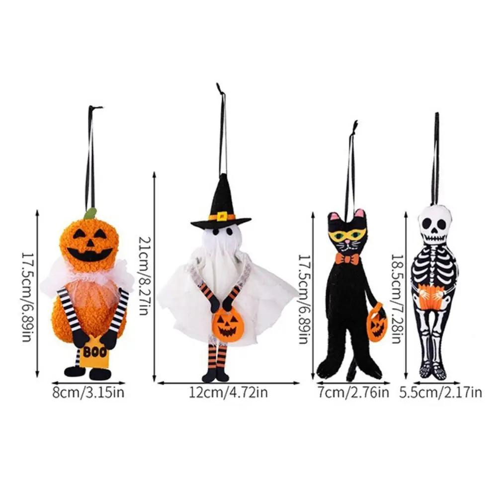 Pumpkin Design Halloween Doll Pendant Ghost Skull Halloween Decoration Black Cat Skeleton Festive Themed Pendant Wall Hanging