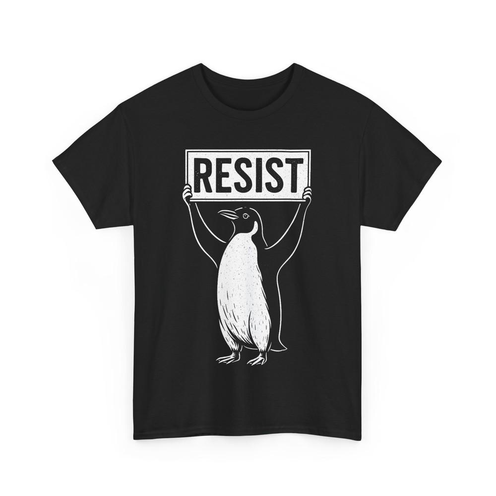 Resist Penguin Shirt Penguin Against Tariffs  Penguins Resist Vintage Shirt Unisex T-Shirt M