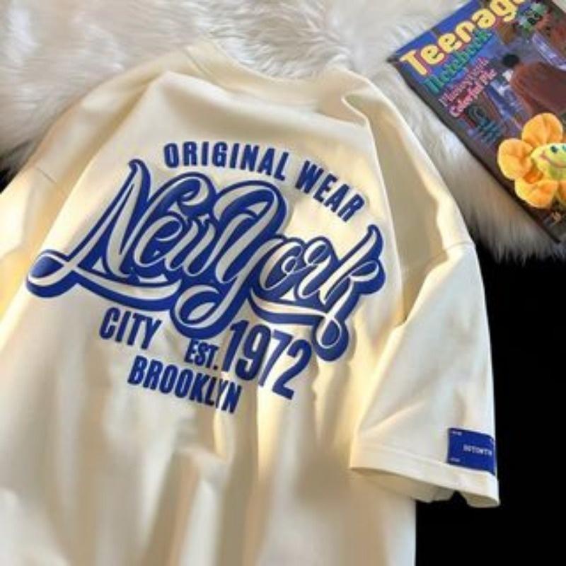 

8XL Korean loose accessories fashionable new American retro letter new letter T-shirt soft casual men multifunctional couple set M