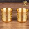 Pure Copper Buddha Offering Cup: Buddhist Supplies, Two-Ounce Blessings Cup for Water or Wine, God of Wealth Design