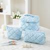 Women's Large Quilted Polyester Makeup Bag - Portable Accordion Design for Travel Toiletries Storage