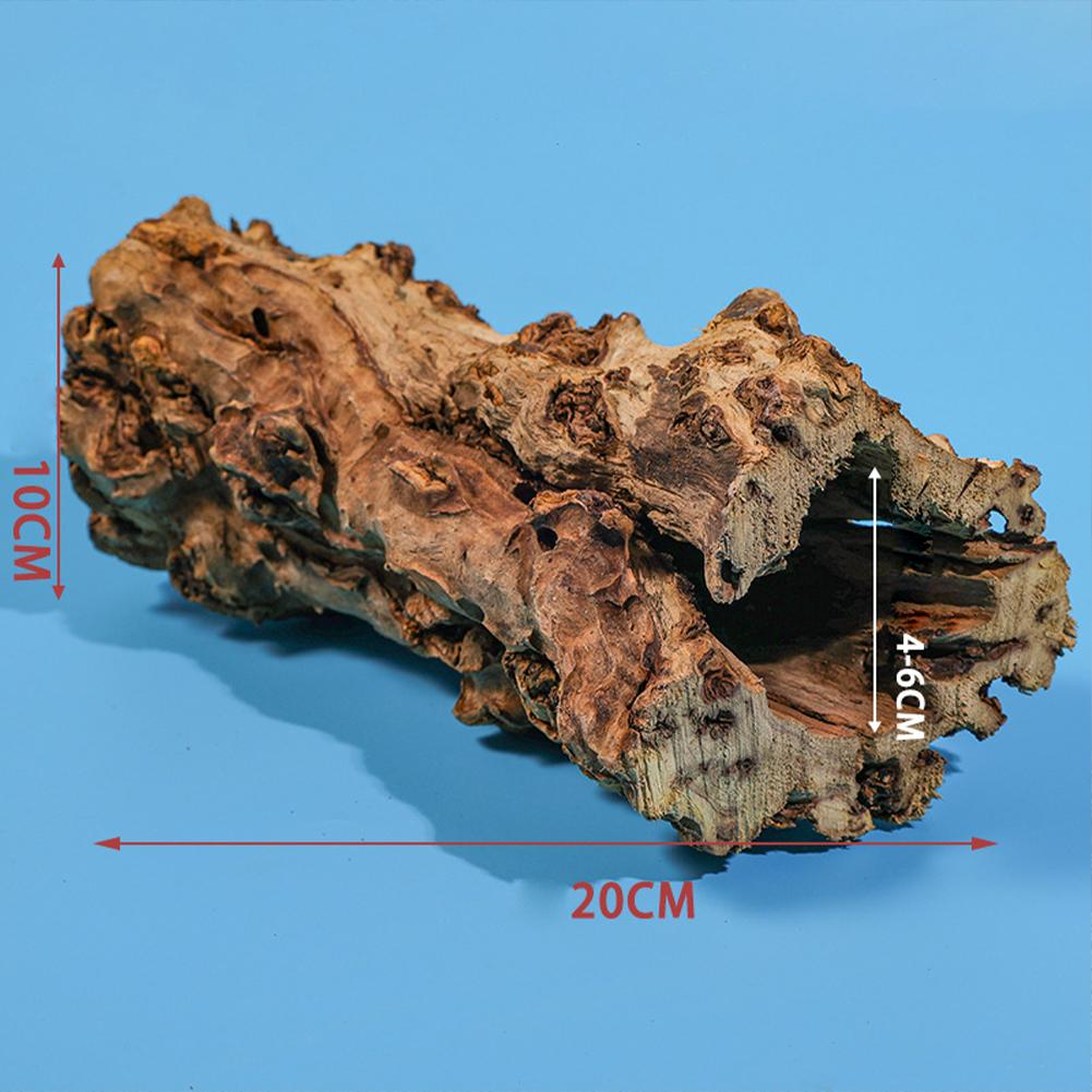 Holzaquarium Hohler Baumstamm Dekor, Naturholz Fischhaus Höhle Rindenornament, Fischtank Dekor Versteck Unterschlupf für Eidechsen