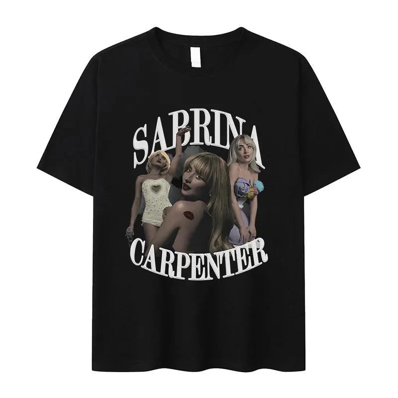 90s Sabrina Carpenter Music Tour Graphic T Shirts Unisex Women Retro High Quality Fashion T-shirt 100% Cotton Oversized Tshirt