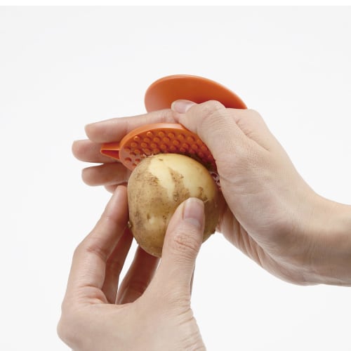 Kai Corporation KAI Burdock Peeler Scrub Just Scrub Peeler with Potato Sprout KAI KITCHEN Orange Made in Japan DH8179