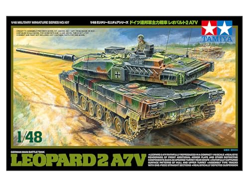 Tamiya 1/48 Military Miniature Series No. German Federal Army Main Battle Tank Leopard II A7V Plastic Model 32607 (Tank)
