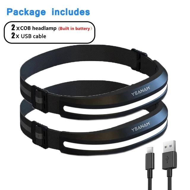 Powerful Portable COB Headlamp USB Rechargeable Red and White Light Work Light Outdoor Camping Fishing Night Running Headlight