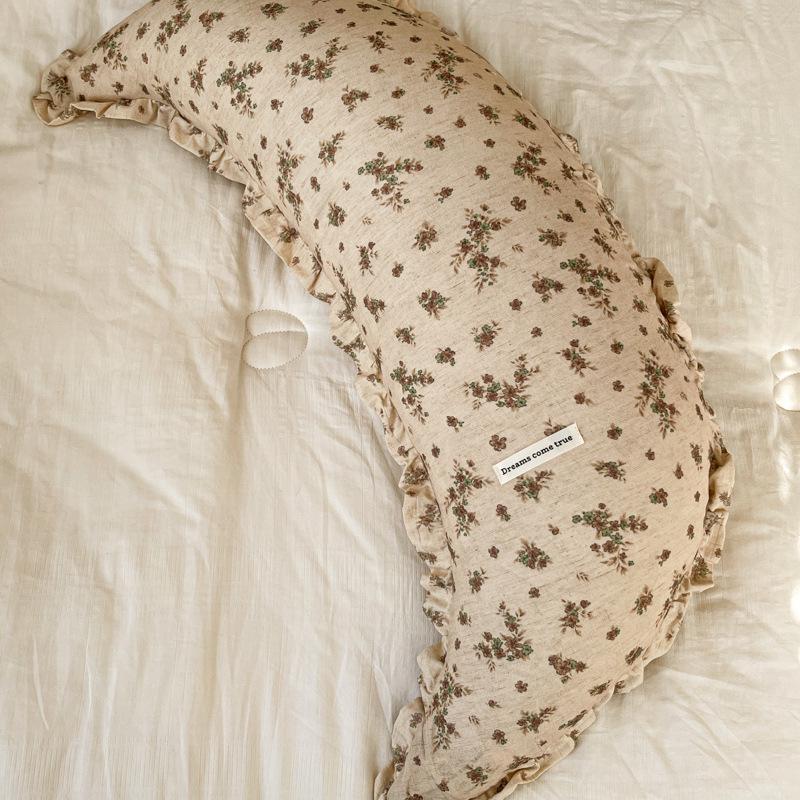 Cotton & Linen Moon Pillow: Baby Soothing, Washable, Pregnancy Support