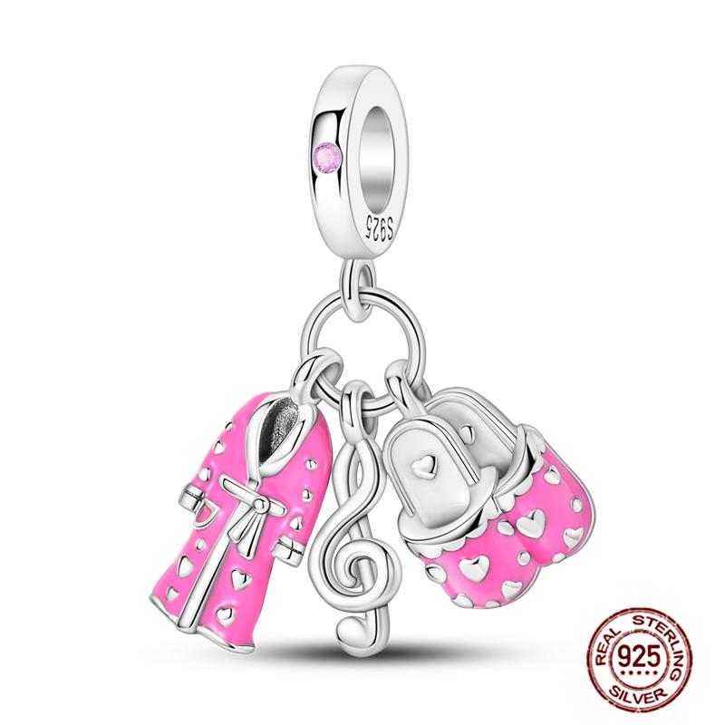 Daily Articles Copper Pink Perfume Charms Camera Dumbbell Smart Watch Beads Fit Original Bracelets Diy Jewelry Gift