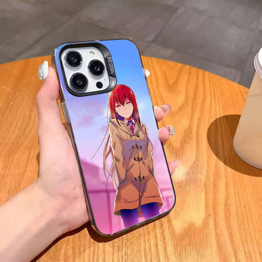 K-Kurisu M-STEINS GATE Makise-KM Чохол для телефону Для iPhone 17,16,15,14,13,12,11 Plus,Pro Max,XS,Кольоровий Позолочений Внутрішній Чохол