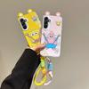 KEYSION Cute Ear Cartoon Case for Samsung A17 5G with Lanyard Soft Silicone+PC Shockproof Phone Back Cover for Galaxy A17 4G 5G