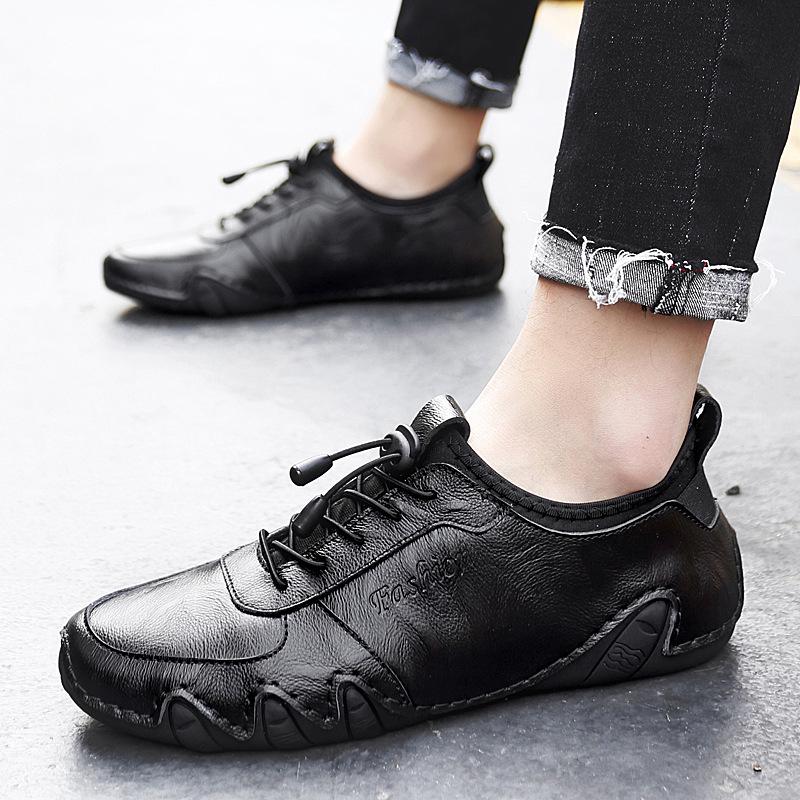 Men's Large Casual Leather Low-Top Octopus Driving Shoes for Spring & Autumn