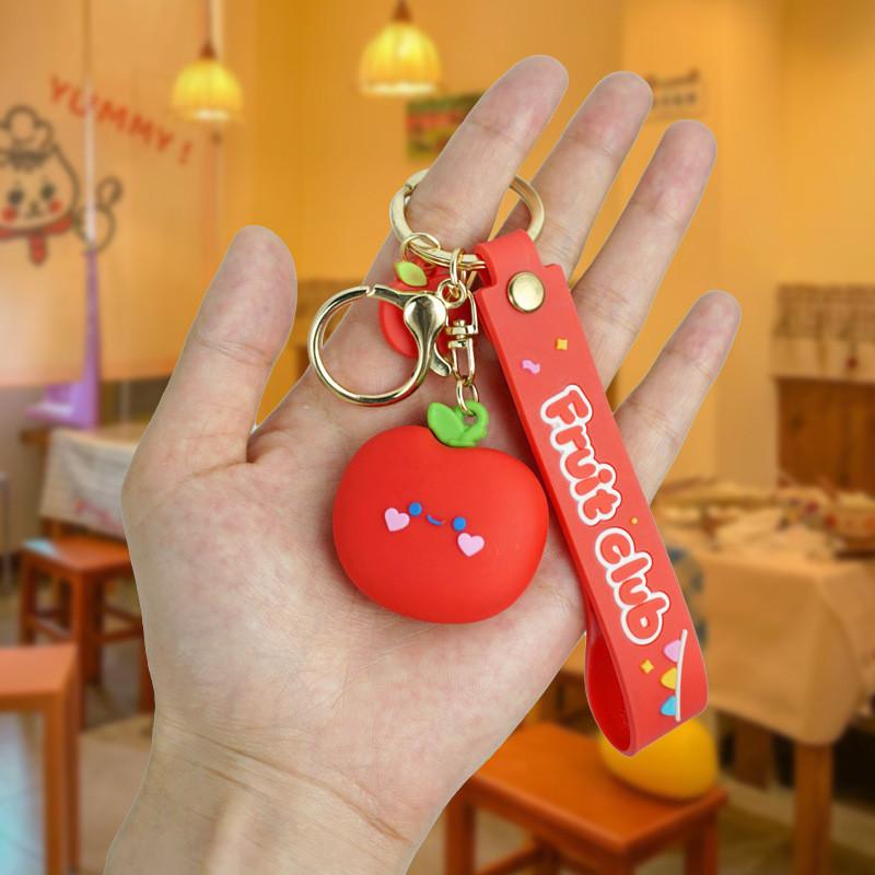 

Cartoon Fruit Adorable Club Keychain Cute And Fun Strawberry Durian Avocado Charms Apple