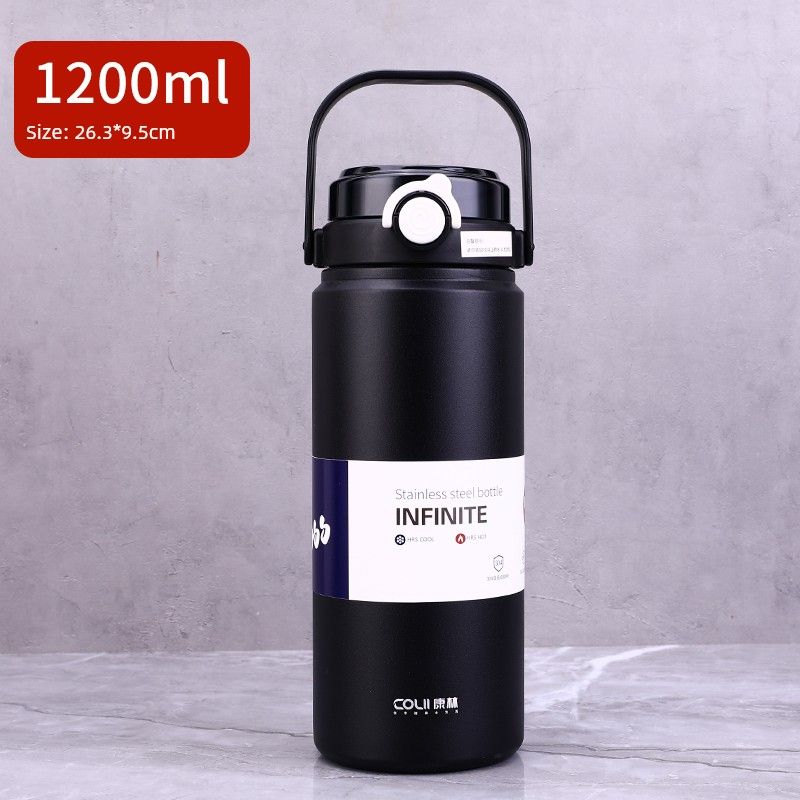 316 Stainless Steel Student Straw Water Cup, Popular Large-Capacity Thermos Cup, Outdoor Fitness Travel Water Bottle for Men and Women