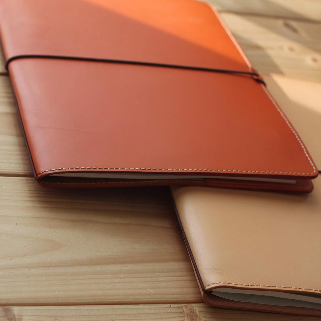 Roost Outdoors Genuine Leather Notebook Cover A4 Leather Notebook Cover Leather Orange Camel