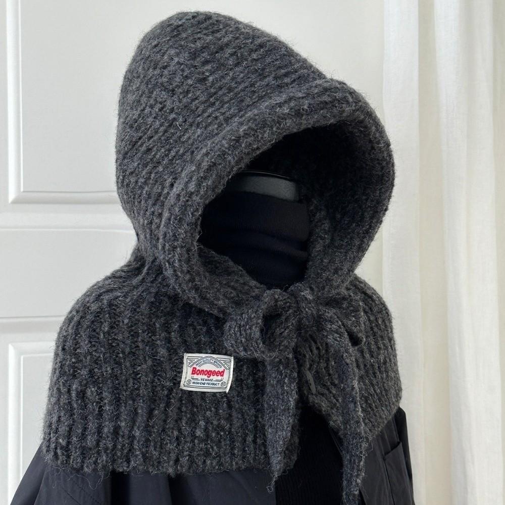 Integrated Shawl Balaclava Hats Winter Warm Beanies Caps Fashion Knitted Pullover Hat