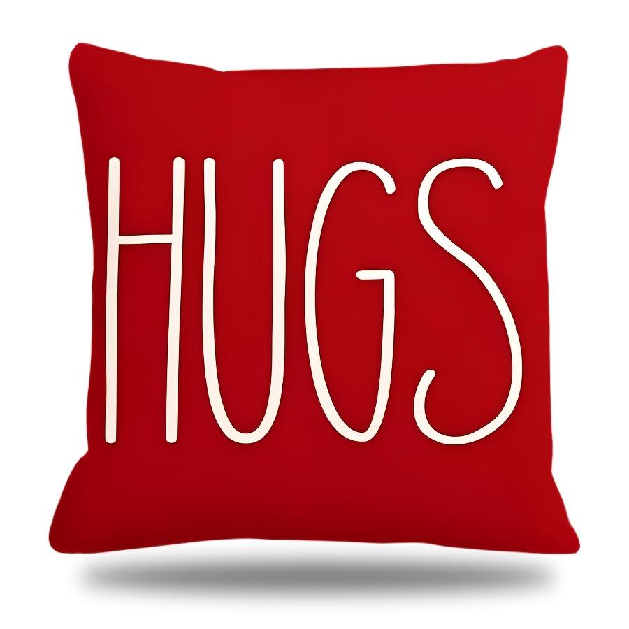 1pc French-Style Valentine's Day Decorative Throw Cover, Single-sided Printed Love-Themed Geometric Cushion Cases with Zip Closure, Polyester Covers