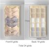 Non-Woven Double-Sided Underwear Storage Bag Wardrobe Hanging Bag Folding Clothing Organizer Transparent Socks Bra Storage Bags