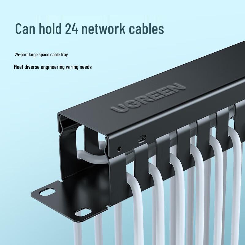 Ugreen 70424 1U 24-Port Metal Cable Management Panel