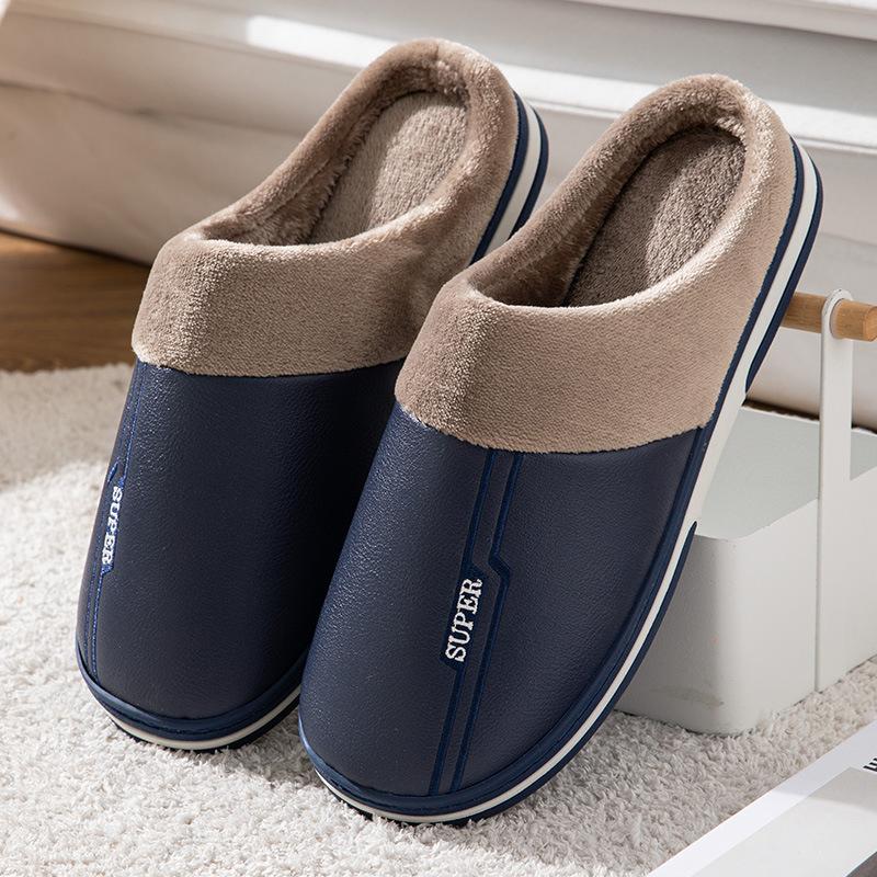Size 47 48 49 50 Plus Size Men's Home Slippers Autumn Winter Warm Extra Large Big Size House Indoor Soft Sole Plush Slides
