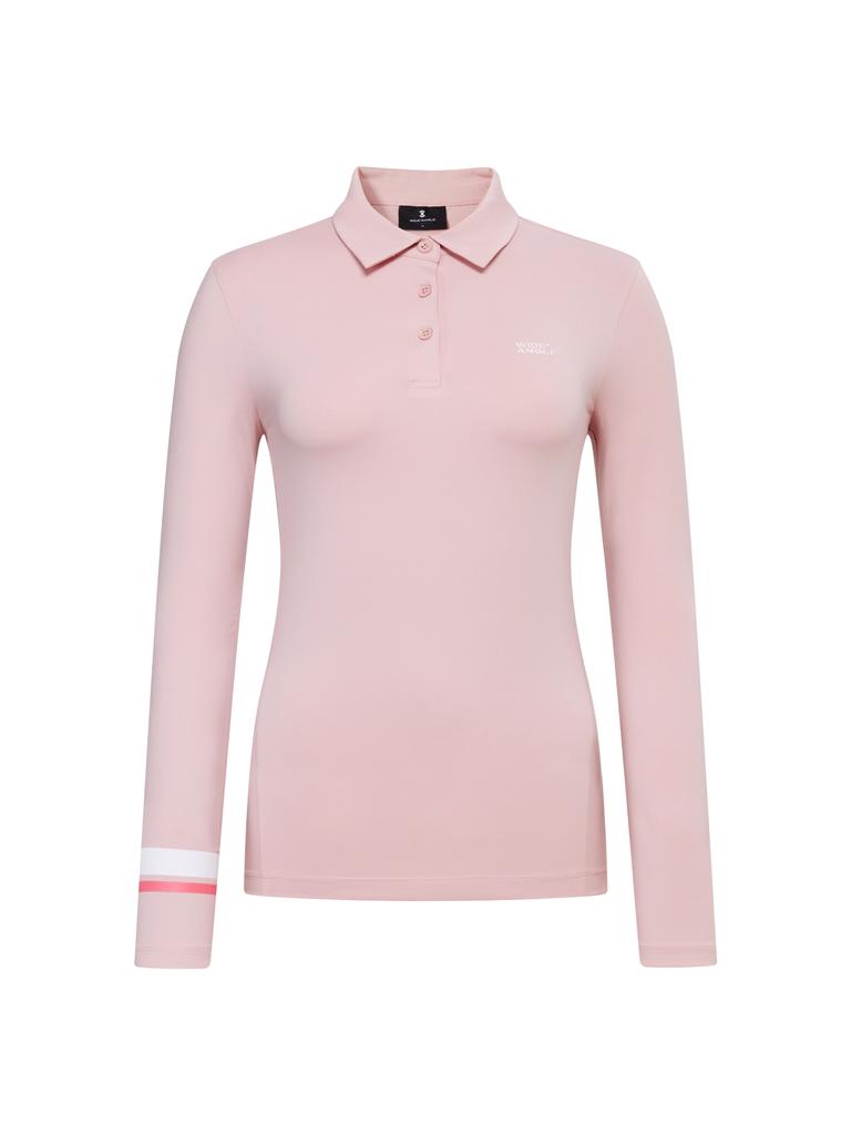 WIDEANGLE Co Simple Logo Cutout Polo Shirt L_Light Pink