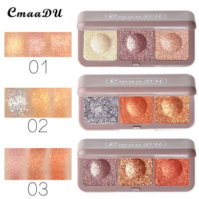 CmaaDU Keyboard Fingertips Three-color Mashed Potato Eyeshadow Fairy Plate Moonlight Mochi Eye Shadow Earth Color Beauty