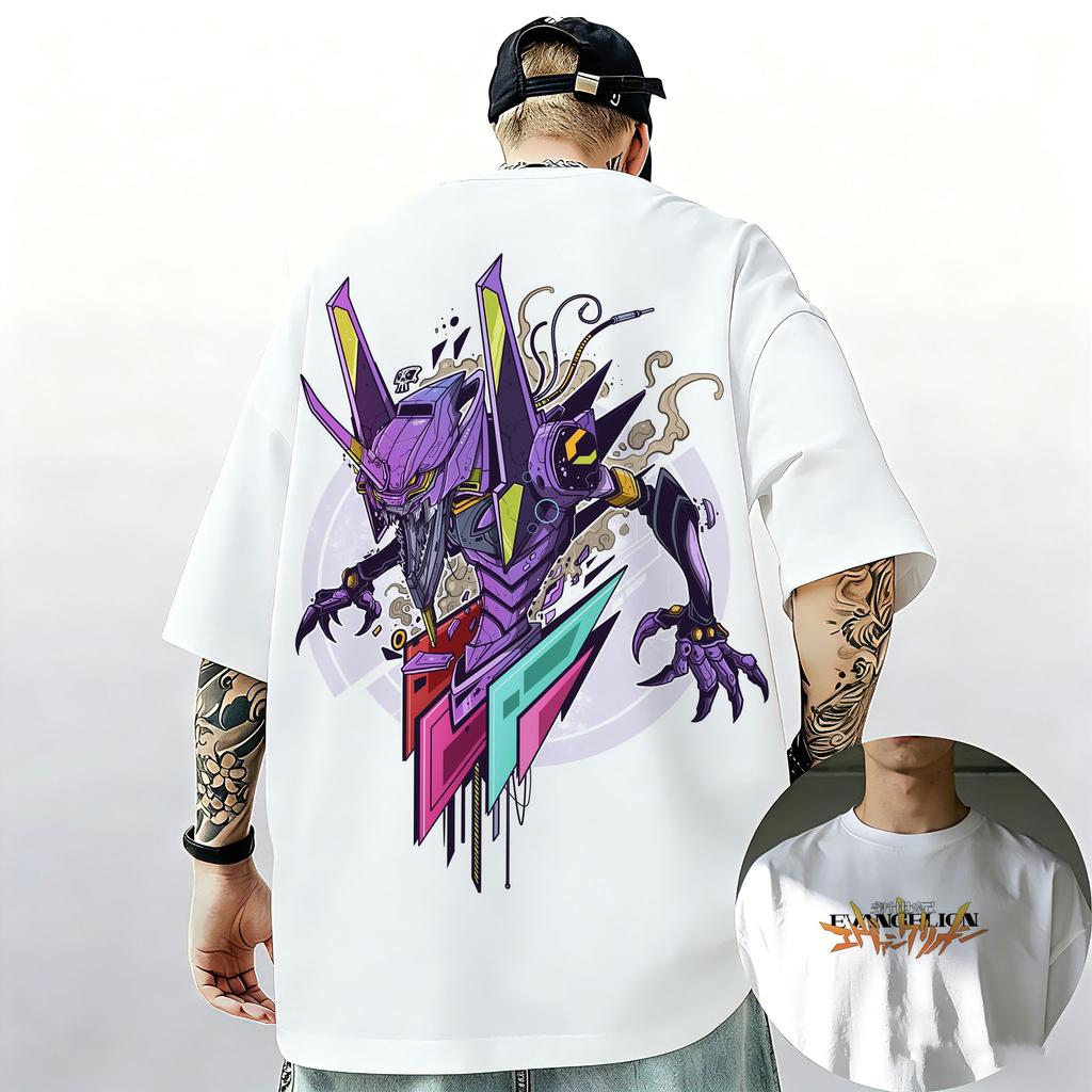 Neon Genesis Evangelion Ayanami Rei Asuka Classic Style Short Sleeve Tshirt Unisex Unisex 2026 Summer ParentChild Cotton Tee Tops