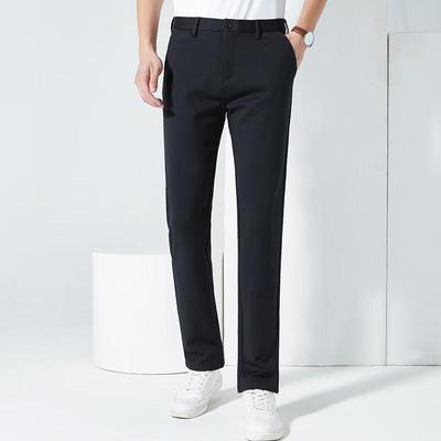 Fengxun Men's Thickened Straight-Leg Business Casual Pants