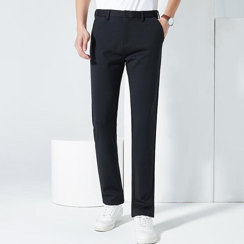 

Fengxun Men s Autumn Winter Thickened Business Casual Straight-Leg Pants 38