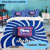 Custom Name Ipswich Football Crest Bedding Set 3pcs, Bedding Set Including 1pc Duvet Cover And 2pcs Pillowcases for Bedroom, Dormitory Gift