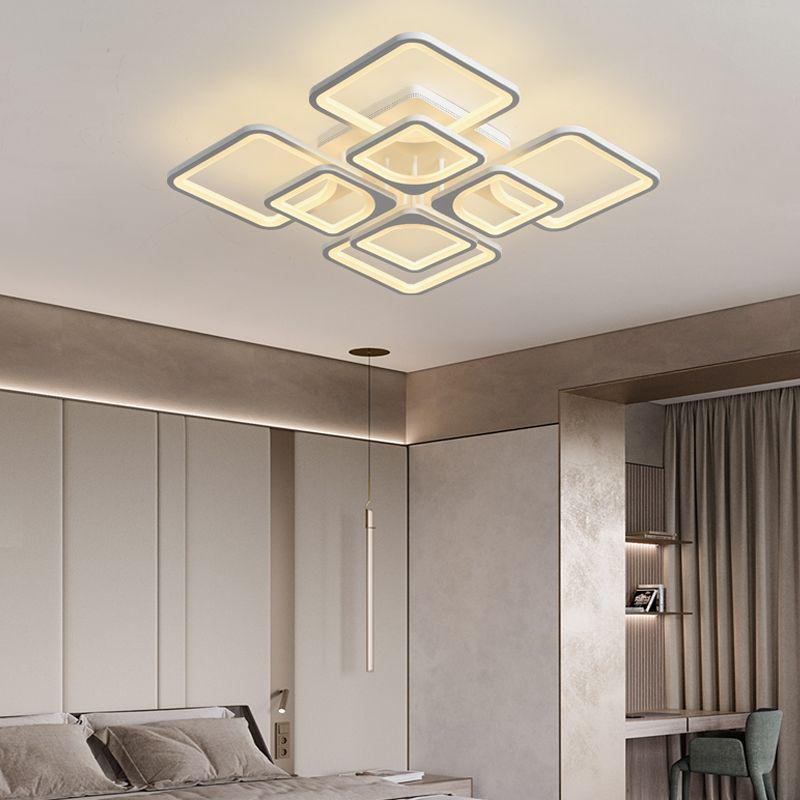 Acrylic Square Ceiling Light with Stepless Dimming for Living Room, Hotel, or Bedroom