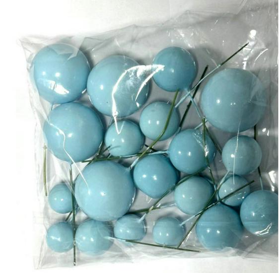 20-Piece Mixed Pack: Gold, Silver, Foam & Iridescent Christmas Cake Decoration Balls